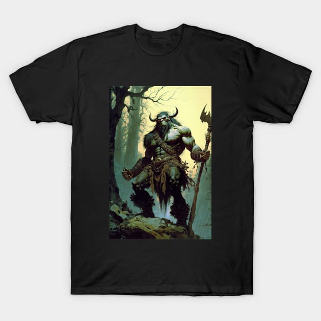 River troll in the style of  Frazetta / Vallejo T-Shirt by obstinator